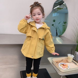女童外套儿童风衣中长款韩国新款男童女宝宝春季上衣洋气小童春装