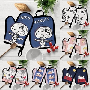 卡通史努比 厨房烤箱手套隔热防烫加厚耐高温防热烘焙工具微波炉i