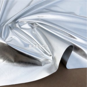 双面银色亮面涂层反光膜 两面镀银防水软镜子设计师服装面料布料