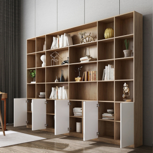 凡客博洋淘宝实木书架落地书柜到顶满墙书橱客厅简约隔断架顶天立地