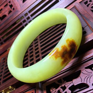 岫玉析木河磨玉籽料手镯黄白老玉河磨玉手镯直播间选货