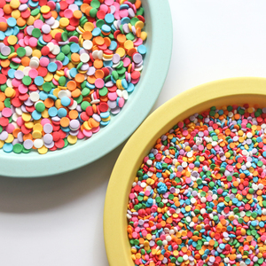 韩国复古生日蛋糕糖珠 深彩色彩虹色大小圆形糖片圆片628/617