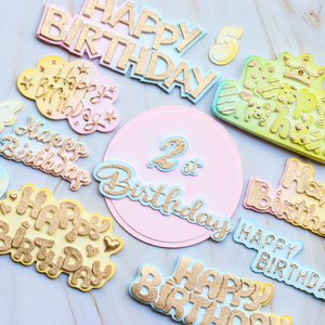 烘焙蛋糕模具 网红生日英文字体happybirthday巧克力糖牌硅胶