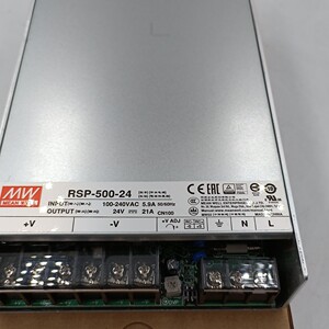 明纬开关电源RsP500-24输λ100-240VAC5.9A输出24V21A恒流压PFC