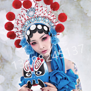 lichunli1122淘宝包邮白胚儿童diy空白手绘纸浆画面具京剧花旦脸谱