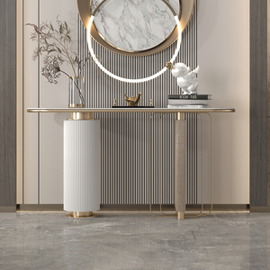 轻奢风玄关台现代简约客厅入户端景台意式极简岩板过道走廊玄关柜