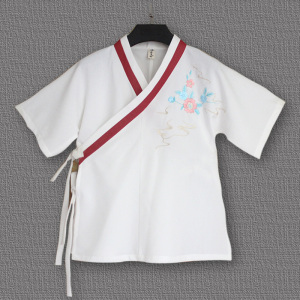 原创中国风日常改良汉服女刺绣半臂汉元素交领上衣春秋新款