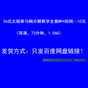 陈氏56式太极拳马畅完整分解教学视频全套73分钟 mp4 高清