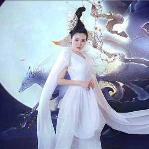 2016新品影视女古装青丘狐传说娜扎同款白色演出仙女服装 陶