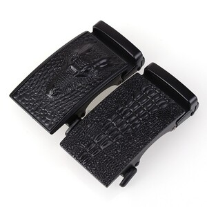 新款鳄鱼皮带扣头男士自动扣鳄鱼纹腰带头合金裤带头卡头成套