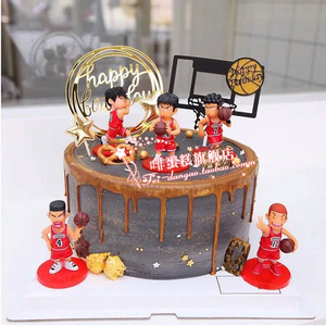 成都生日蛋糕订购 篮球小子 男孩灌篮高手蛋糕定制 市区同城配送