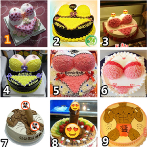 情趣恶搞男性jj比基尼胸部创意男士搞怪创意生日蛋糕成都同城配送