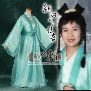 新白娘子传奇陈美琪版小青同款服装定制小青和张公子相遇时的服装