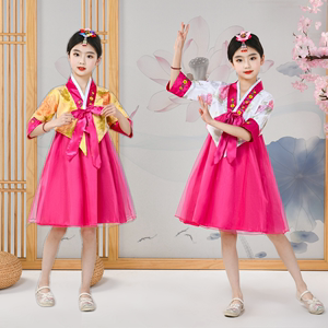 夏季女童朝鲜服装公主裙儿童礼服花童走秀舞台服女孩洋气民族韩服