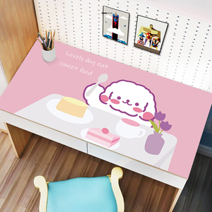 粉色桌垫超大鼠标垫防水少女心办公电脑键盘软垫可爱桌面写字垫
