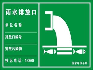 雨水排放口标识牌 污水排放口标志牌铝板安全警示标识牌定制做