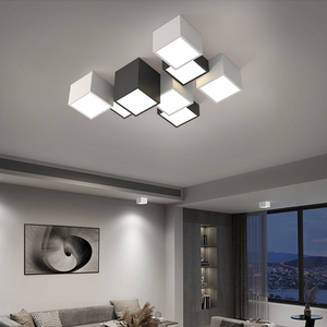 无主灯照明客厅灯简约现代吸顶灯黑白创意盒子组合灯极简家用灯