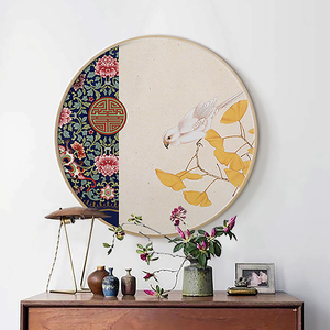 花鸟装饰画圆形