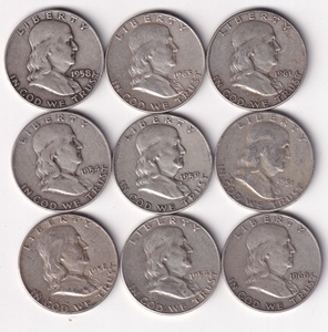 000人付款淘宝国外钱币硬币 美洲美国半美元 富兰克林头像50美分老