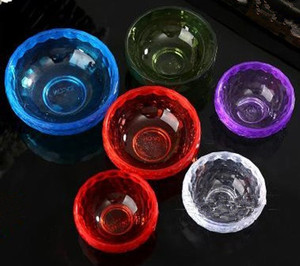 透明水晶塑料精油碗美容碗有机玻璃面膜碗耐摔不易破彩色面膜碗