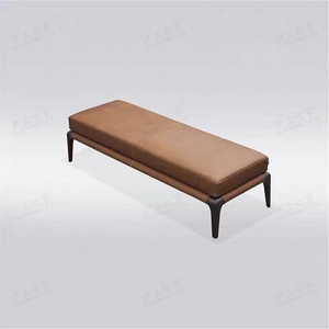 新中式实木换鞋凳卧室轻奢真皮床尾长凳现代皮革沙发尾凳餐厅餐凳