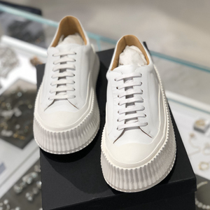 徐璐杨丞琳同款jil sander鞋厚底鞋小白鞋女系带增高经典款饼干鞋