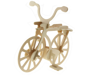 四联正品 古典怀旧自行车 成人儿童3d立体diy拼装木质拼图模型