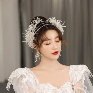 婚纱礼服新娘头饰结婚发箍高级感t台走秀舞台配饰摄影造型敬酒服