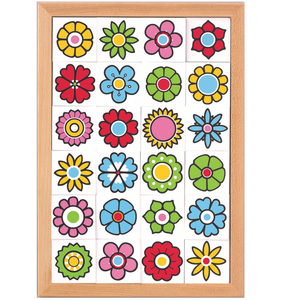 荷兰rolf花朵拼图 4岁儿童益智组合图形巧板智力拼板分类认知塑料