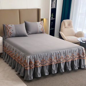 蕾丝床裙夏席梦思床罩