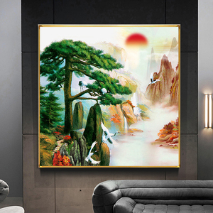 小幅迎客松钻石画