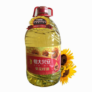 恒大兴安葵花籽油5l/桶物理压榨一级健康食用油植物油初榨炒菜