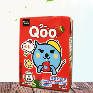 10盒包邮 香港进口酷儿苹果汁qoo维他命果汁饮料200ml 港版果汁