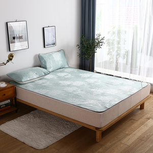 kintheri/金丝莉艾草冰丝席jx-1105夏清凉凉席套装卧室1.5米