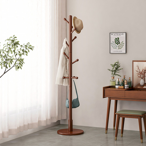 实木衣帽架卧室衣架落地网红房间挂衣服的架子家用房间立式挂包架