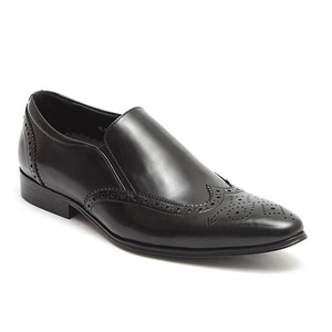 luckyozasec男士新款头层牛皮布鲁克雕花商务简约休闲套脚皮鞋