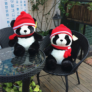 小红帽熊猫公仔仿真高档毛绒玩具成都熊猫基地热卖四川旅游纪念品