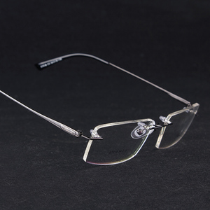 无框眼镜架 超轻细腿眼镜框 近视 男款 时尚商务配镜 眼睛框简单