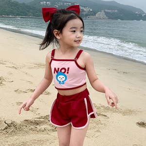 女童游泳衣分体式夏季儿童装女孩宝宝可爱泳装网红防晒套装裙装潮