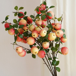 水果苹果仿真花假花客厅摆设果树枝绿植造景花瓶插花装饰平安喜乐