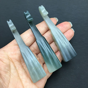 岫玉水墨色玉带钩吊坠龙钩挂饰汉服腰佩挂坠古风diy配饰配件玉带