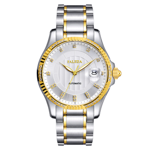 飞力达手表faleda情侣表进口机芯机械表夜光防水金表女男士表6628