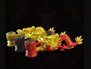 新款树脂莲花龙头手炉 寺院水陆焰口梵呗香具佛堂插香香炉