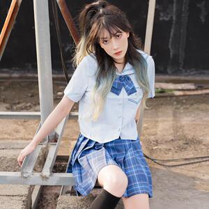 jk制服绿格裙