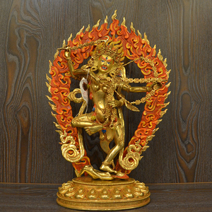 紫铜鎏金作明佛母佛像藏传佛教尼泊尔精品手工艺佛像40cm