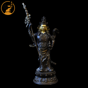 象瑞阁藏传佛教台湾古色大师开脸手工站立莲花生大士佛像