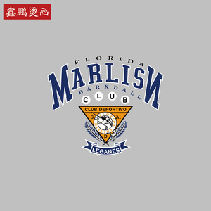 潮流男装烫画帖 彩色字母三角印花图案 衣服创意烫图