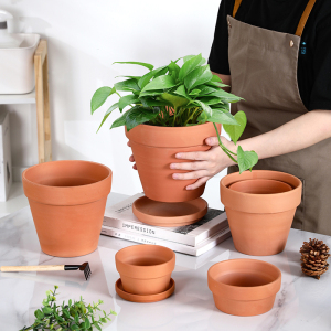 清仓红陶土花盆特大口径简约多肉绿萝植物透气泥瓦盆育苗特价包邮