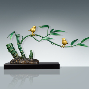 节节高升摆件竹子纯铜工艺品梅兰竹菊艺术品创意新中式玄关装饰品