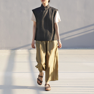 然而的事 ms m 新中式 民国风琵琶襟坎肩香云纱马甲背心